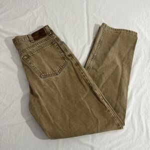 Vintage Lands End Men's Size 32x31 Square Rigger Brown Denim Jeans Pants